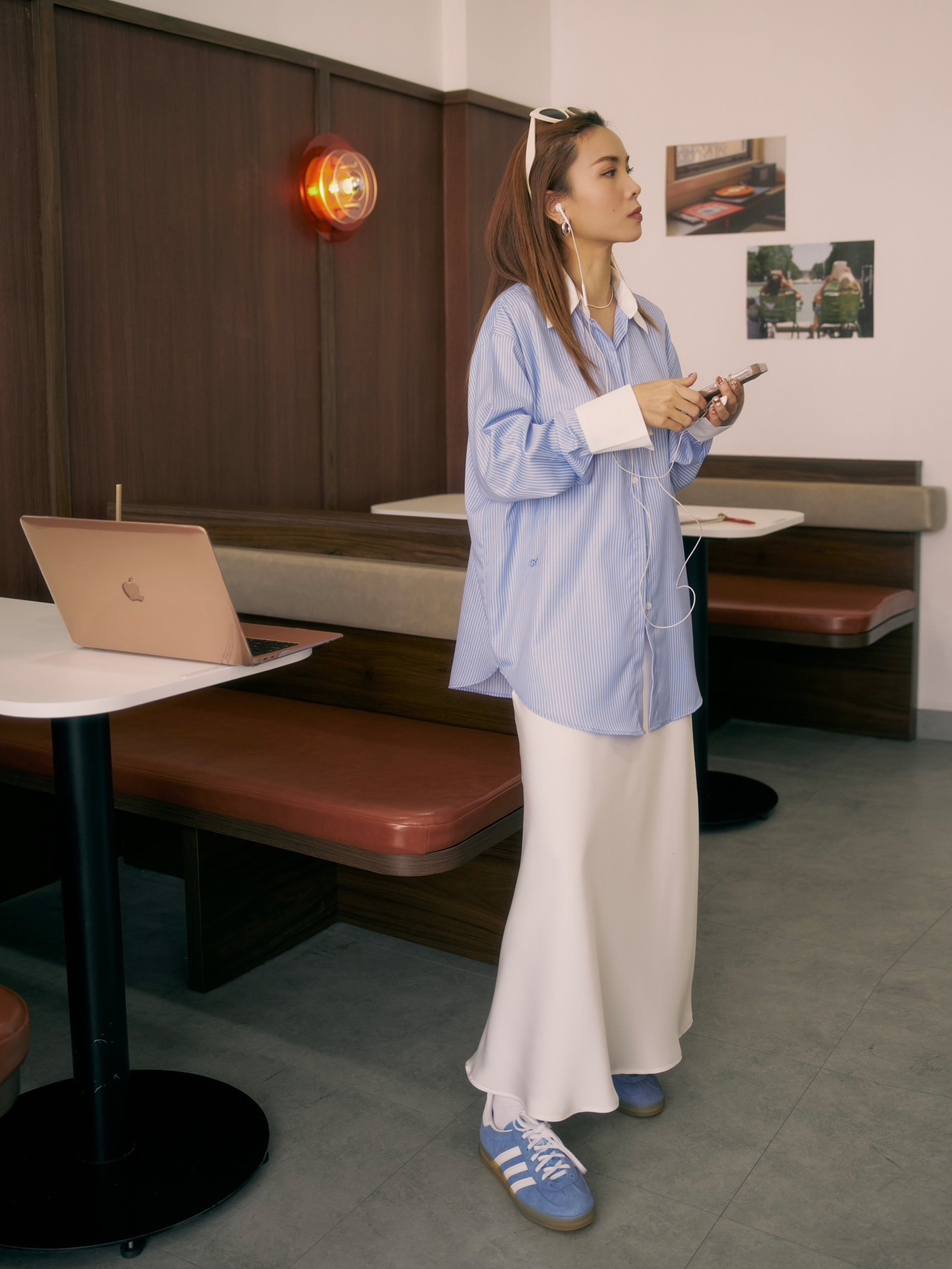 Váy lụa suông trắng dài SY STORE