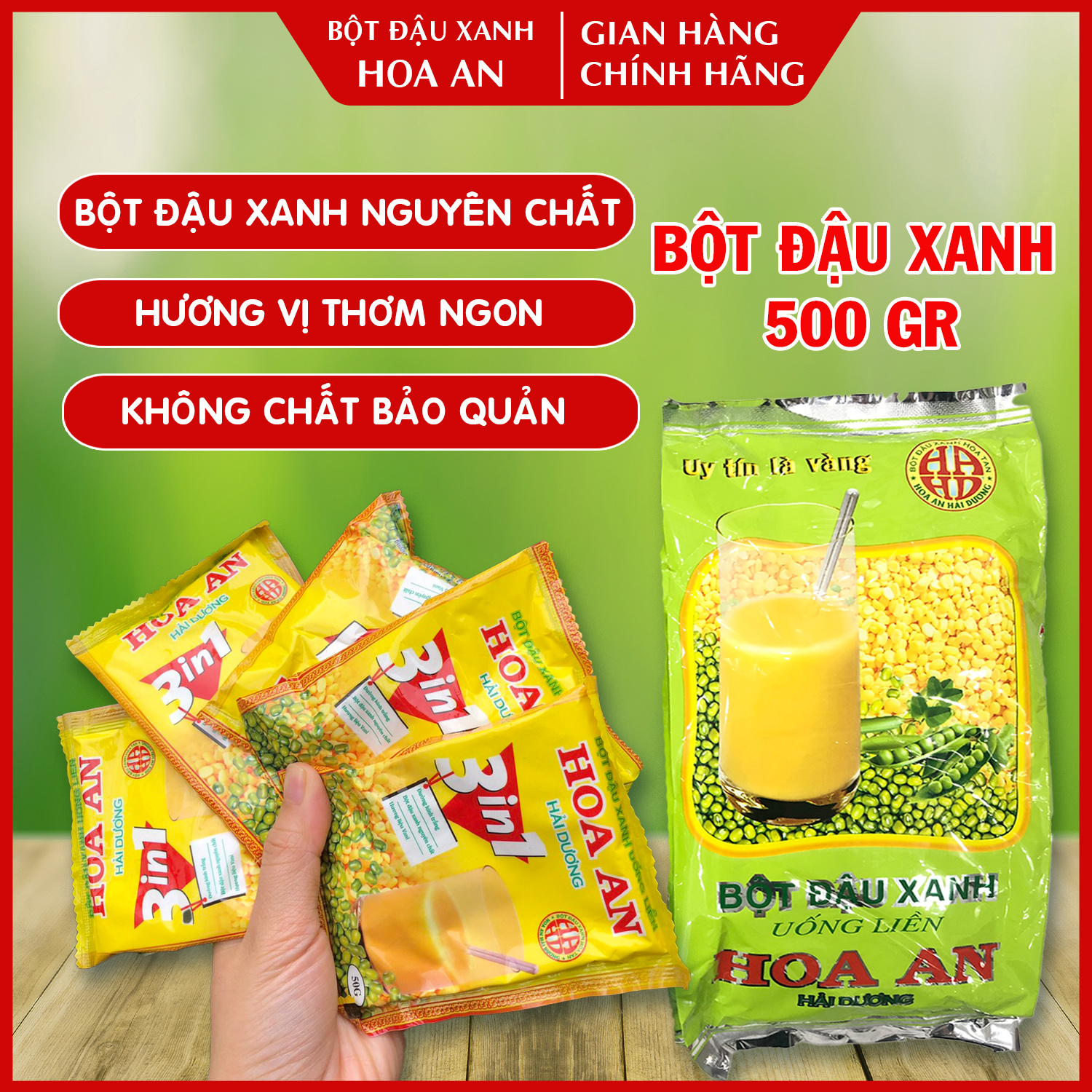Bột Đậu Xanh HOA AN 0.5Kg