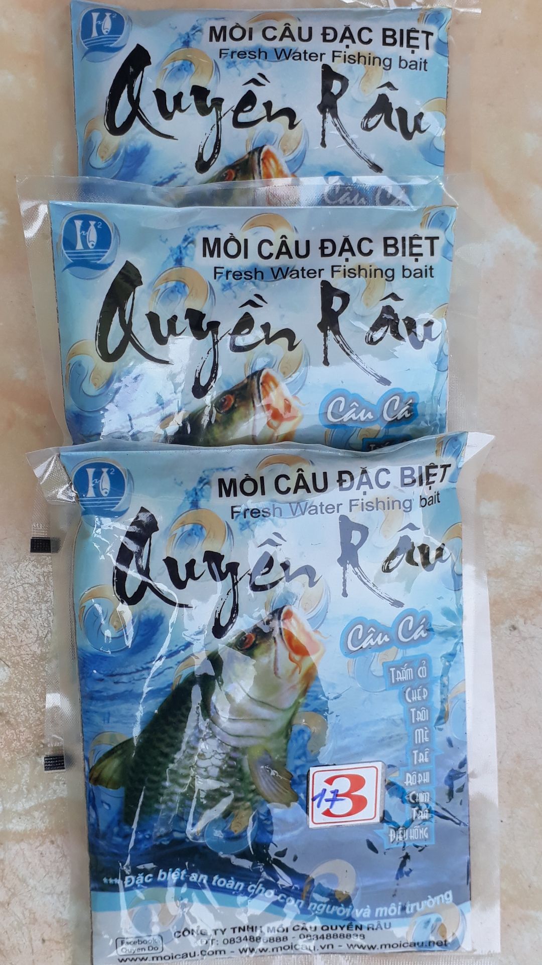 Mồi Quyền Dâu Số 3(gồm 3 gói) Mồi Câu Cá Chép đặc biệt