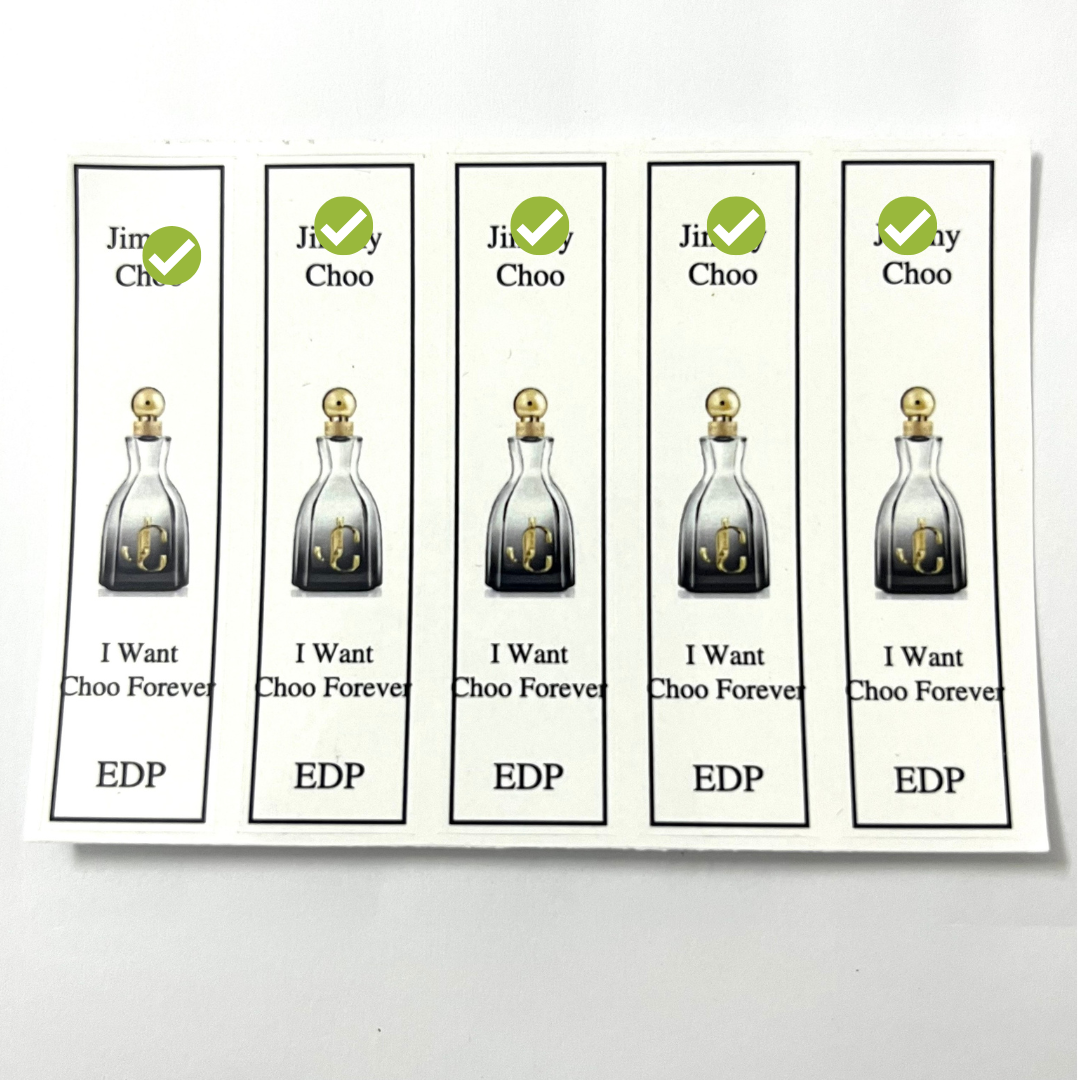 [HCMC] combo 10 PCs Jimmy Choo perfume bottle sticker for full range refills