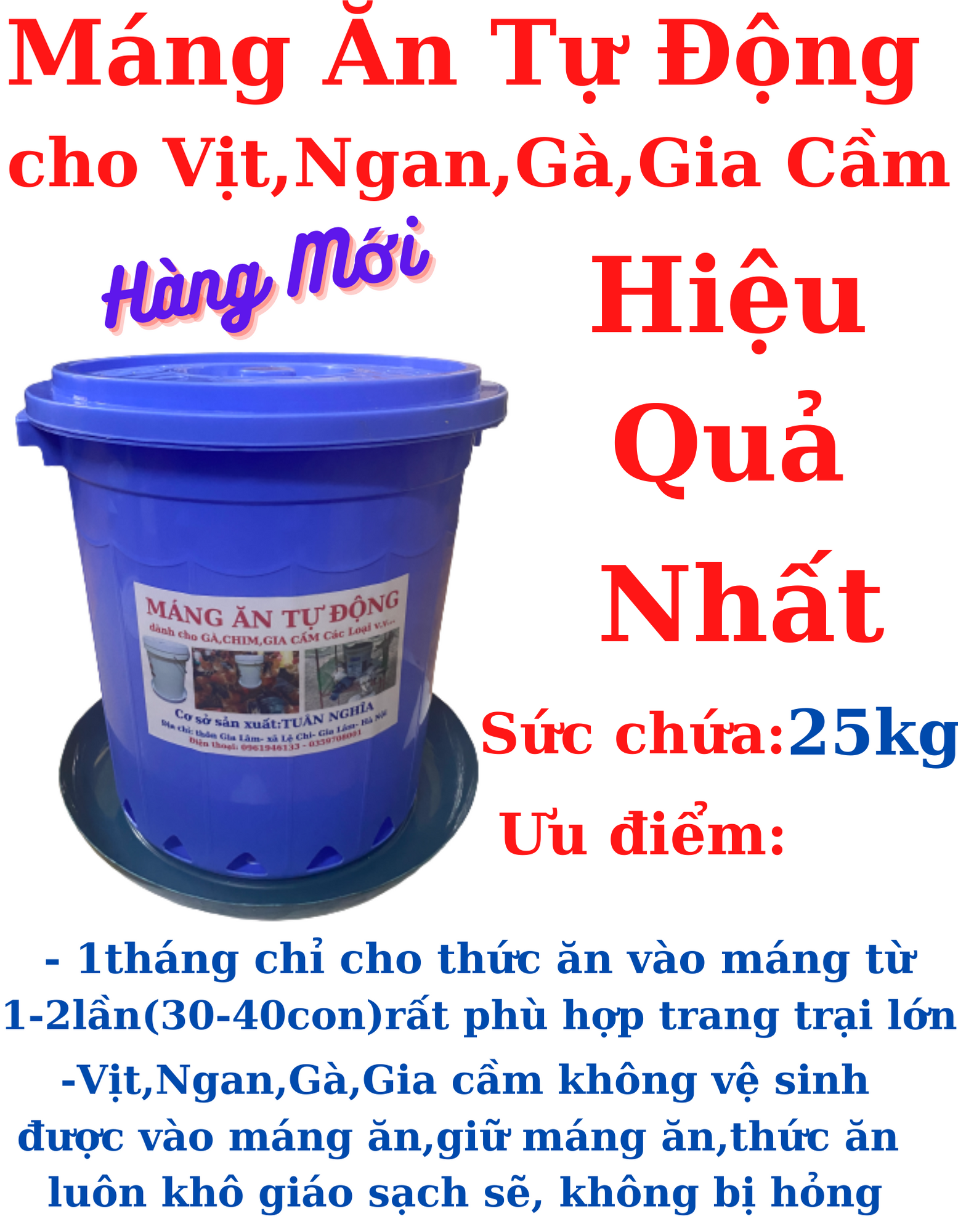 Máng ăn tự động cho Ngan,Vịt,Gà hiệu quả nhất.