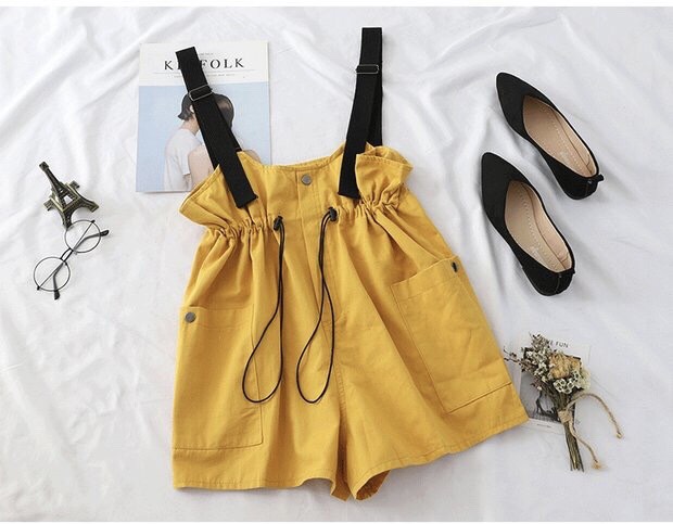 Set áo thun quần yếm kaki  Hàn Quốc