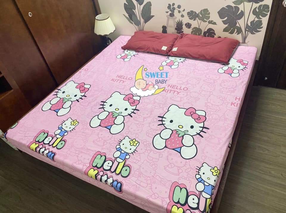 [XẢ KHO SỈ] Ga chống thấm cotton violet 2 lớp nano kháng khuẩn