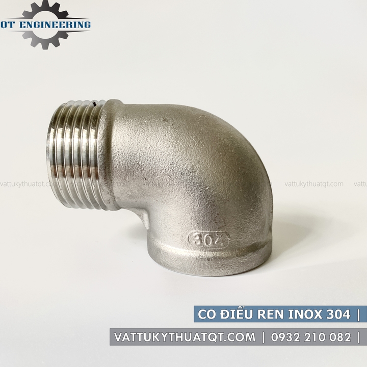 Co Điếu Ren Inox 304 | DN8,DN10,DN15,DN20,DN25 | VATTUKYTHUATQT.COM