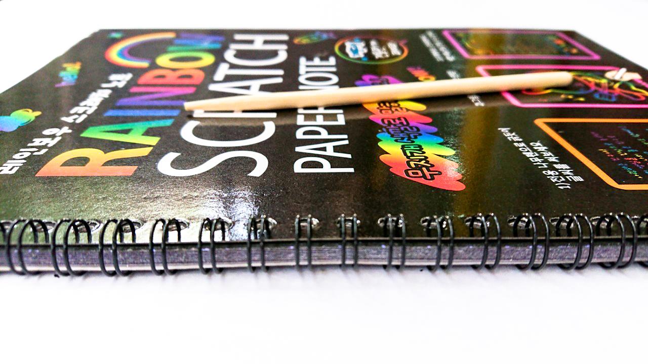Sổ tay ma thuật khổ A4 - Rainbow scratch book paper note