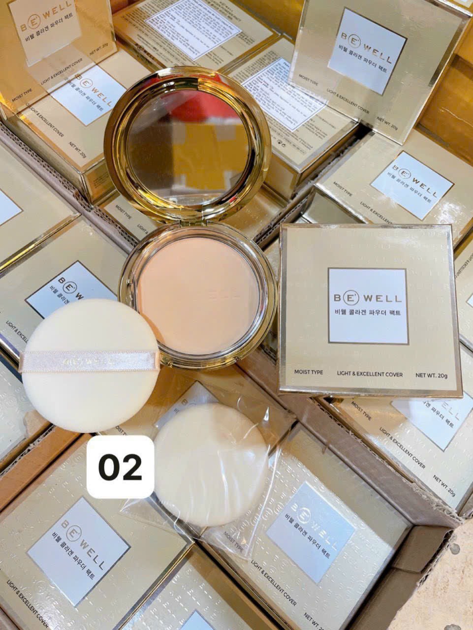 Phấn Phủ Trang Điểm Siêu Mịn Be'Well Collagen Powder Pact Hàn Quốc Chính Hãng