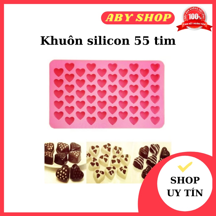 Khuôn silicon 55 tim ⚡ GIÁ TỐT ⚡ khuôn silicon 55 tim nhí làm kẹo dẻo chất liệu an toàn khi sử dụng