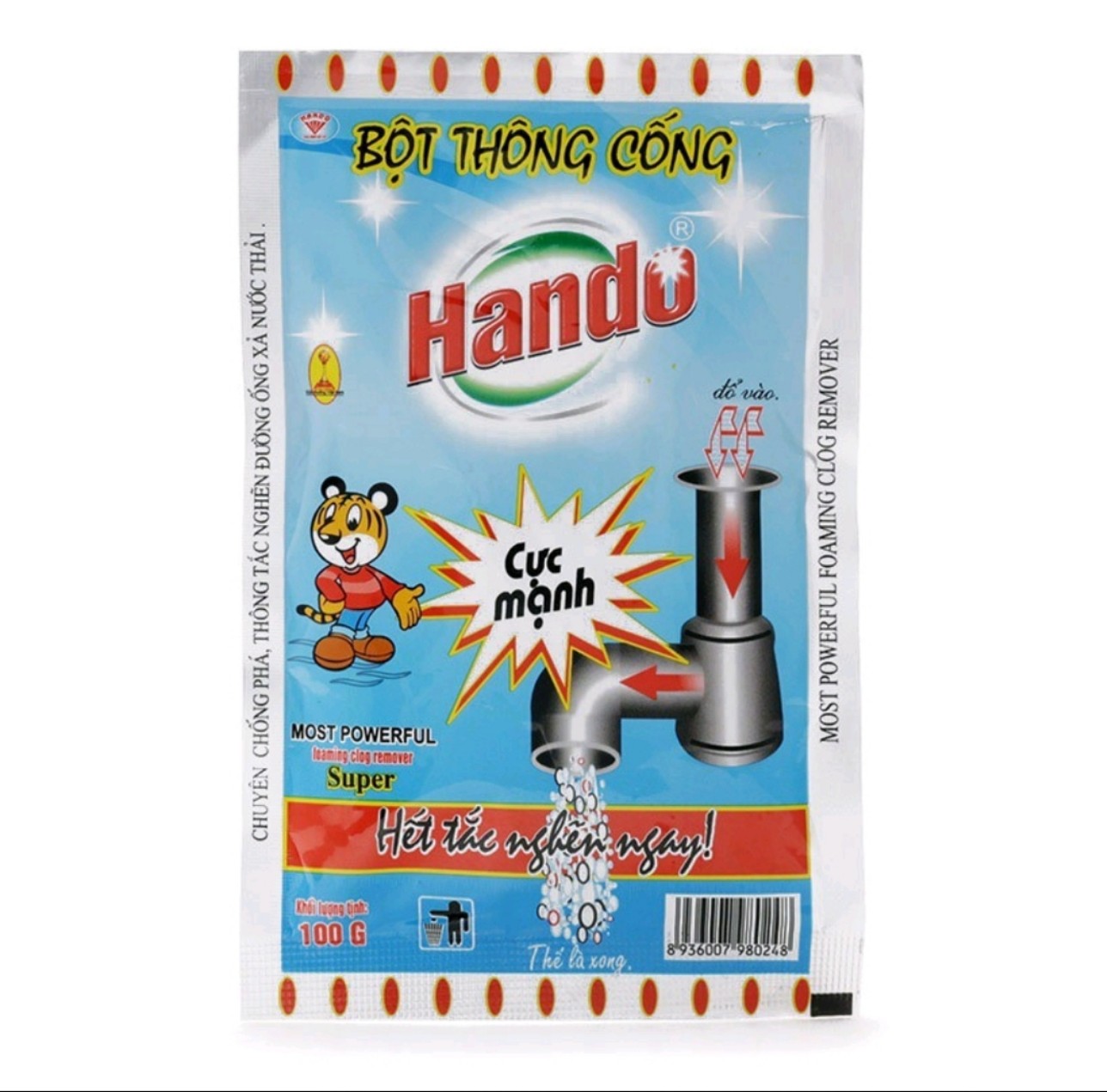 (Giao hỏa tốc) Bột thông cống Hando dạng túi 100g nội địa (mua tại ptptshop)