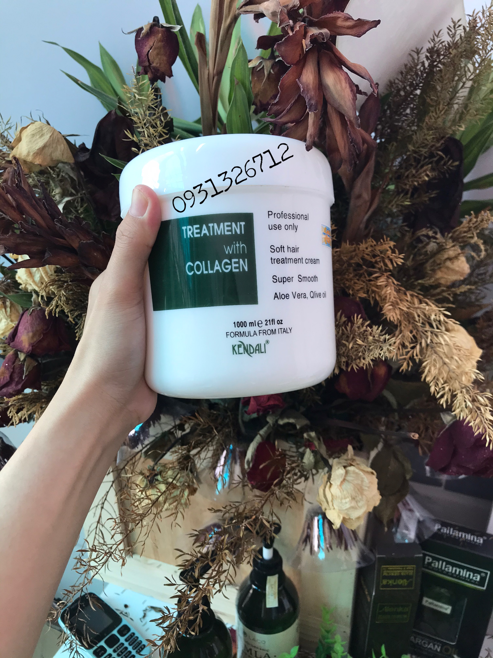 Kem hấp phục hồi tóc khô xơ collagen kendali 1000ml