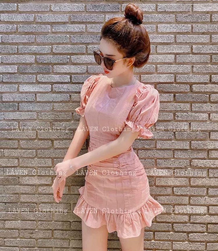 Đầm Nữ ( Váy Nữ ) Dự Tiệc Tay Nhún Đuôi Cá Thời Trang Bambo