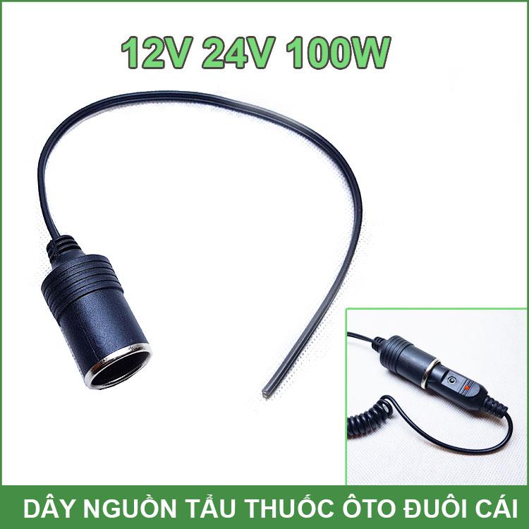 [HCM]Dây Ổ Cắm Nguồn Điện Trên Ô Tô – Đuôi Cái 12V 24V 100W