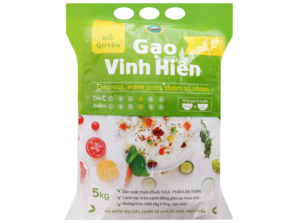 Gạo quê Đỗ Quyên Vinh Hiển (dẻo vừa + mềm cơm) 5kg