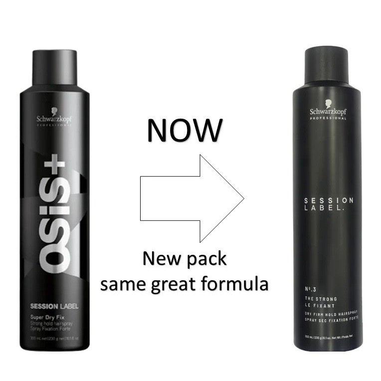 Gôm xịt tóc siêu cứng Osis+ Black Super Dry Fix Schwarzkopf 500ml ( Strong Hold Hairspray)