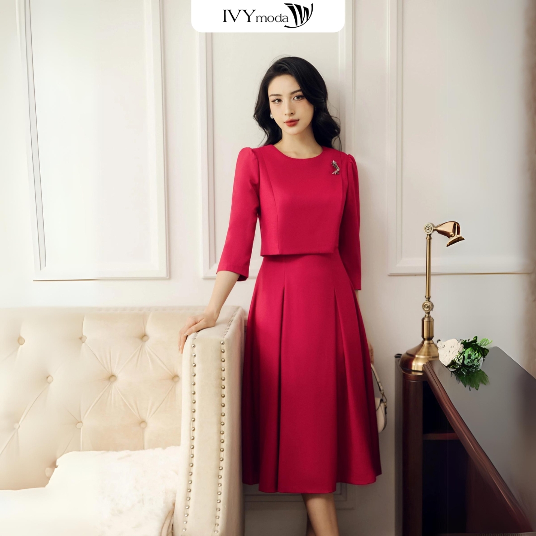 Đầm xòe tay lỡ IVY moda MS 48M8591