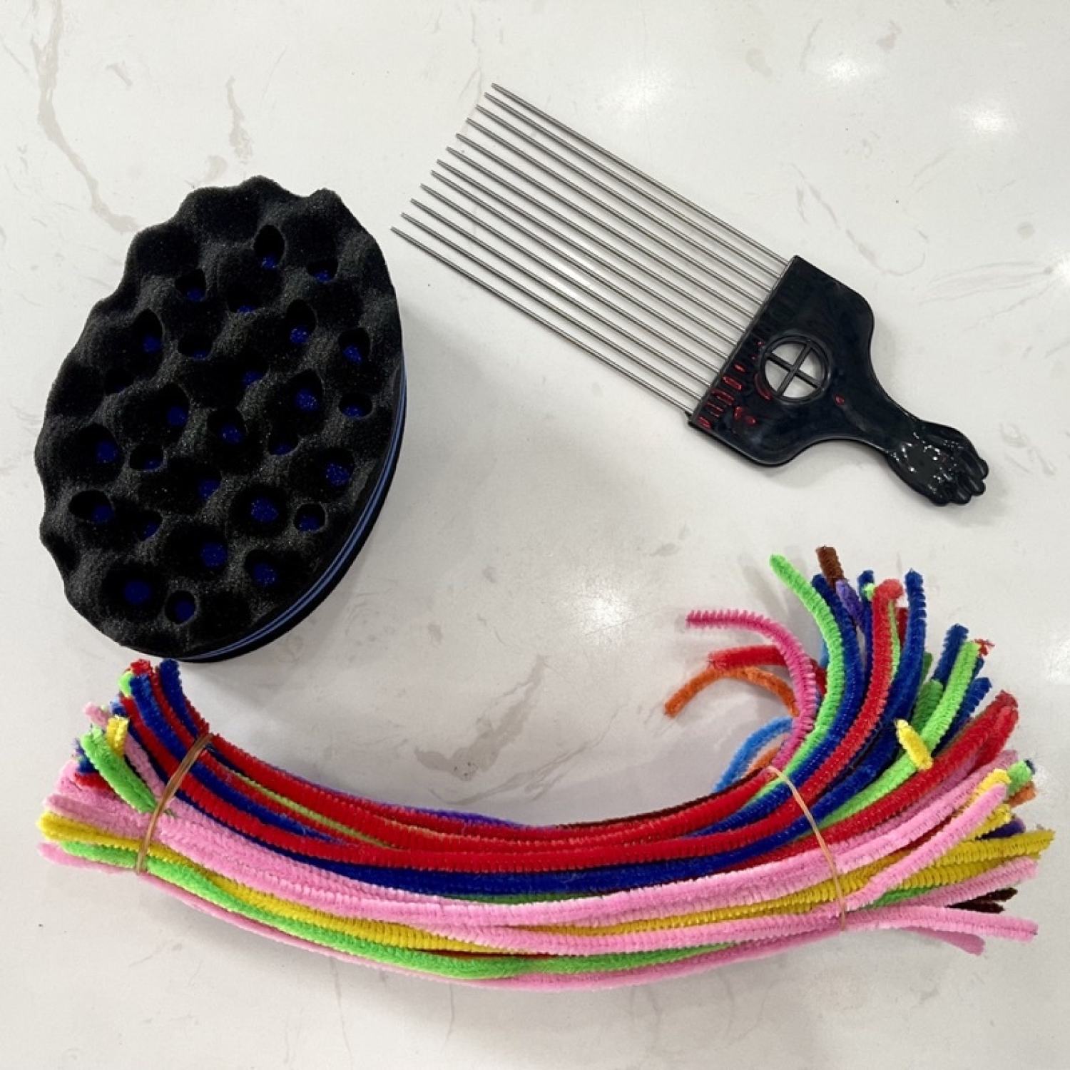Combo dụng cụ uốn tóc xoăn premlock châu phi da đen, tóc xoăn nhật bản con sâu