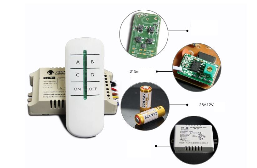 Công tắc điều khiển từ xa RF 4 cổng