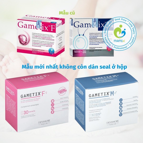 Thực phẩm chức năng (30 gói) hỗ trợ tăng khả năng thụ thai cho nam/nữ từ 18 tuổi Densmore Gametix M/F, Pháp nhập khẩu