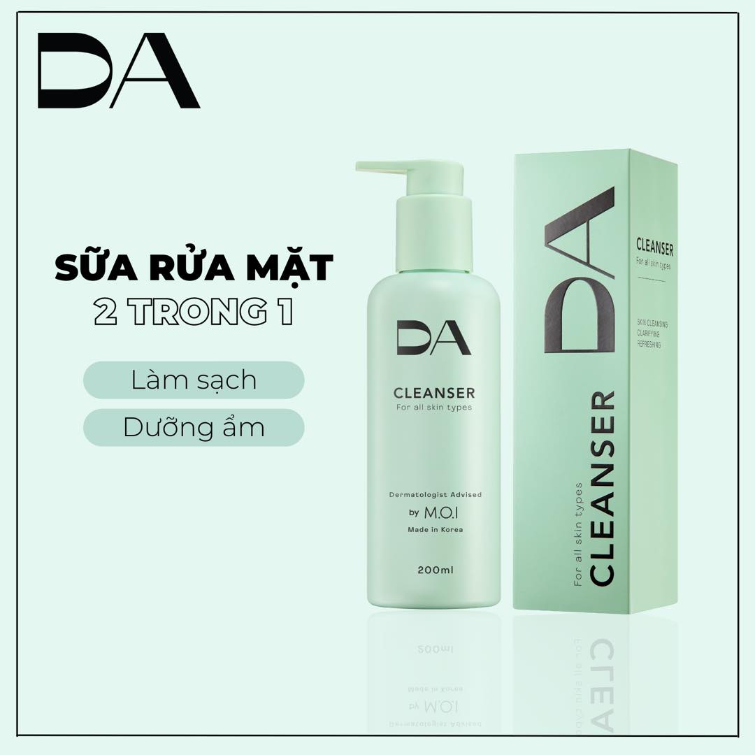 Bộ Đôi Toner Và Sữa Rửa Mặt M.O.I Cosmetics (200ml x 2) - Mỹ Phẩm Hồ Ngọc Hà Chính Hãng