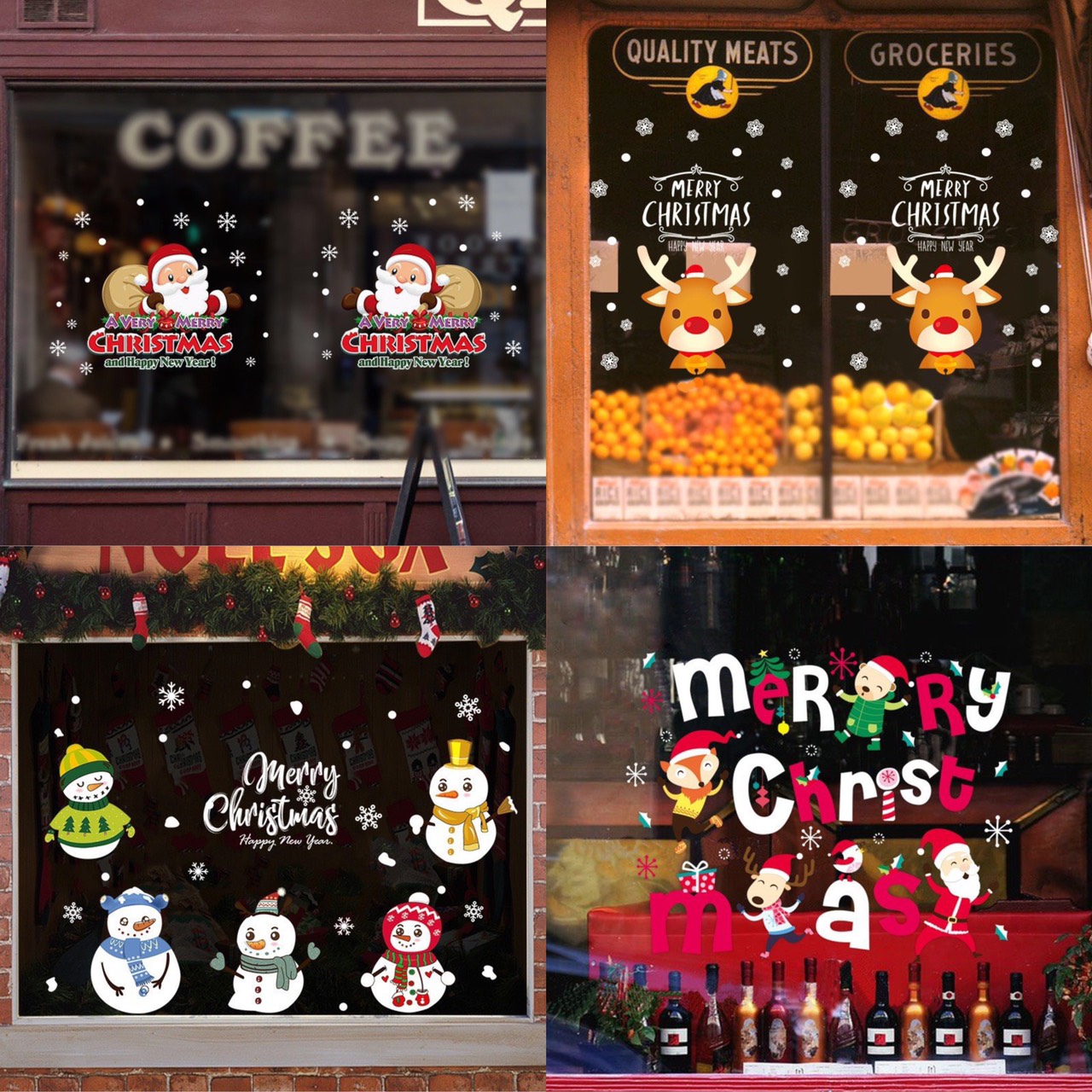Decal Dán Kính Trang Trí Noel Giáng Sinh Vui Vẻ TD004