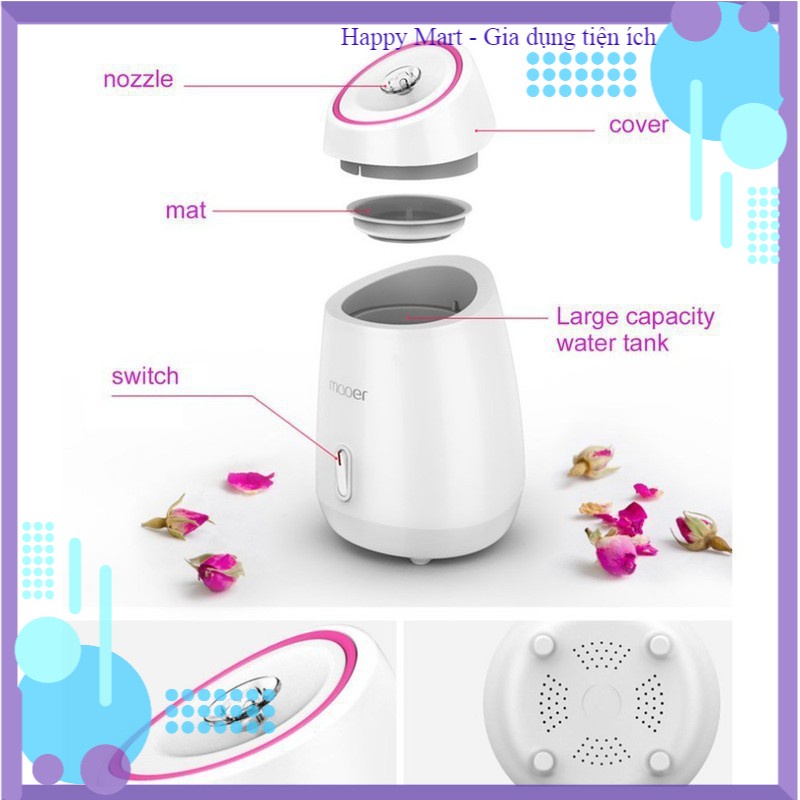 Máy Xông Mặt Xông Da Mặt Tinh Dầu Mini Hoa Hỏa 2In 1MAOER Giúp Thông Thoáng Lỗ Chân Lông Mịn Da Mặt