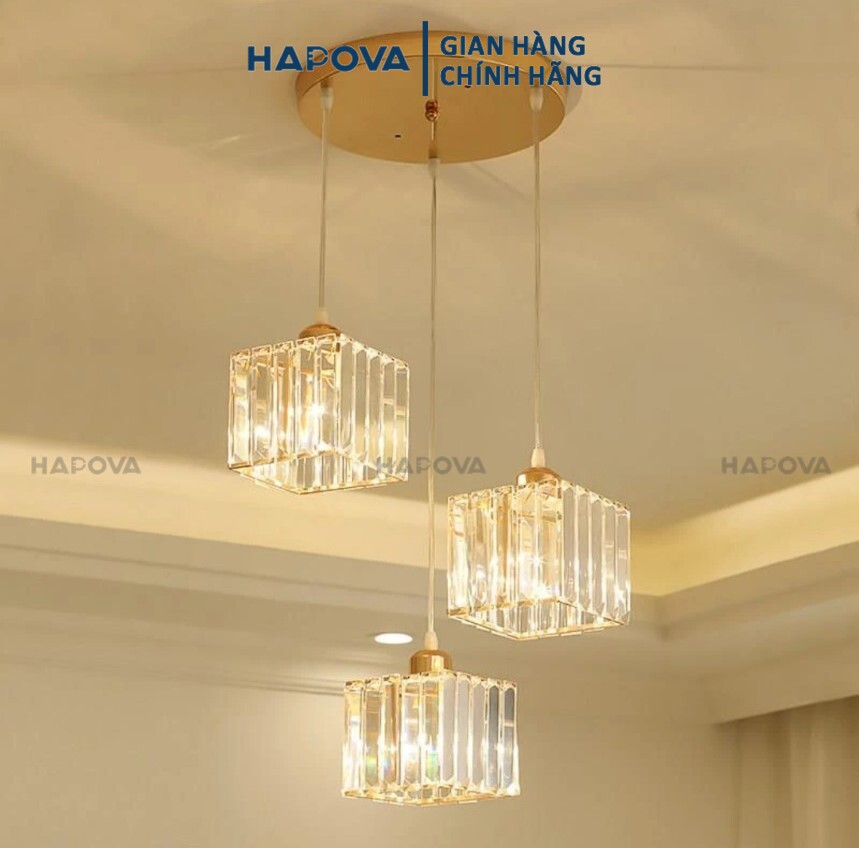 Bộ 03 Đèn thả trần trang trí pha lê HAPOVA DT 9575/3