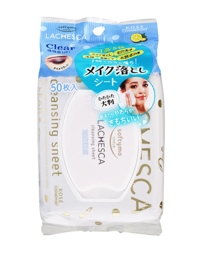 Khăn Ướt Tẩy Trang Kose Nhật Bản Softymo Lachesca (50 Miếng/Gói)