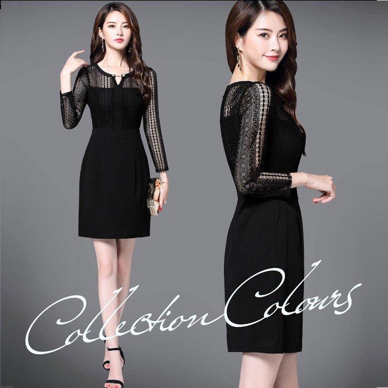 Đầm dự tiệc body cao cấp, váy đầm trung niên sang trọng đi tiệc cao cấp, váy đầm ôm tay dài phối ren thanh lịch
