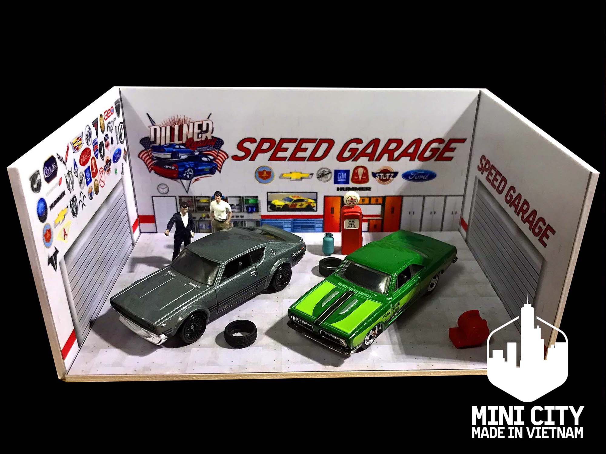 Mô hình garage 1/64 trang trí