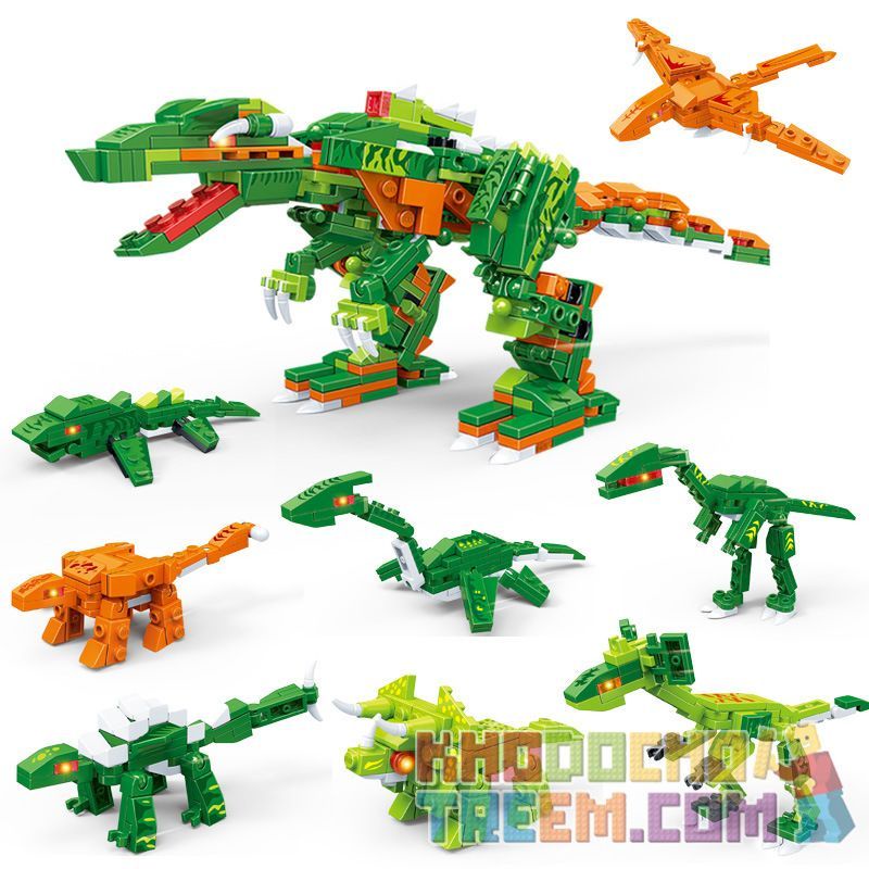 Bộ lẳp ráp xếp hình Lego khủng long 8 in 1 power rangers