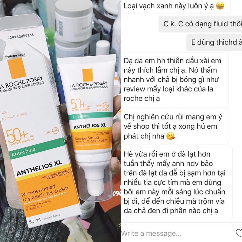 Kem chống nắng LRP Anthelios xanh