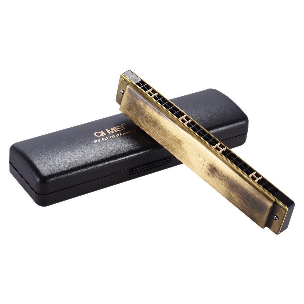 Kèn Harmonica QI MEI 24 lỗ 2 hàng cao cấp, kèn Harmonica 24 lỗ