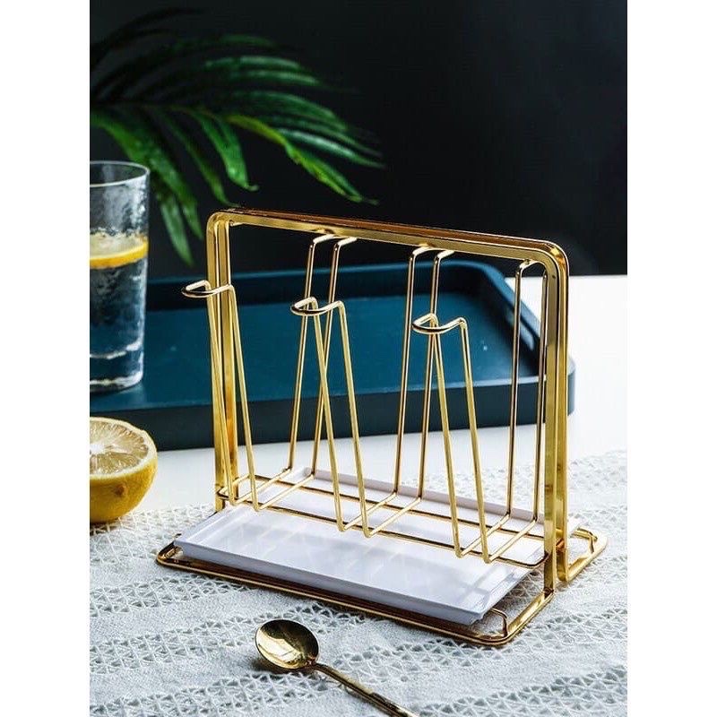 Khay úp cốc ly mạ vàng