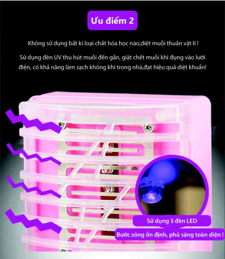 [HCM]Đèn diệt muỗi mini UV LED Nexis