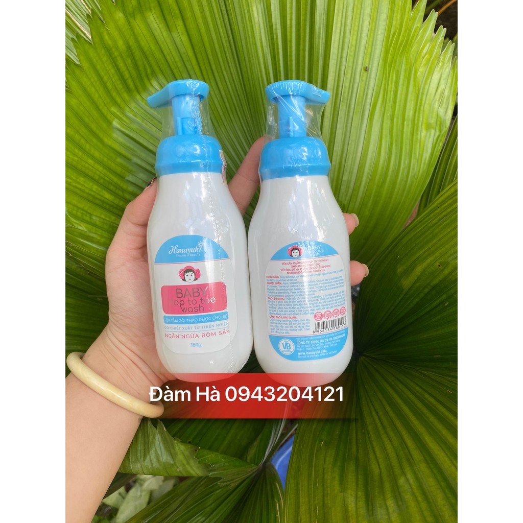 Sữa tắm gội thảo dược cho bé hana hanayuki - sữa tắm bé hana