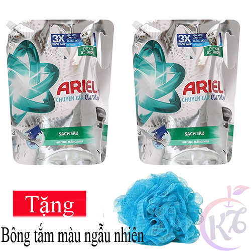 Combo 2 bịch Nước giặt Ariel túi 3.5kg Sạch Sâu hương Nắng Mai thơm lâu