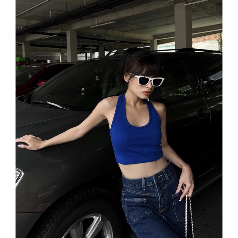 Áo croptop cổ yếm CHICMONKI CAT02