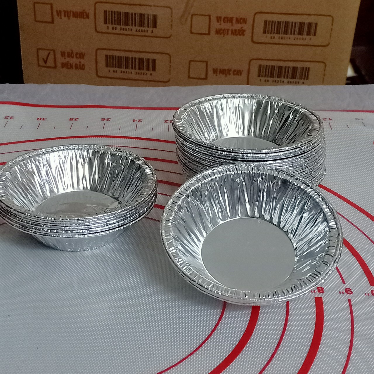 50 Đế giấy Bạc bánh tart dùng 1 lần