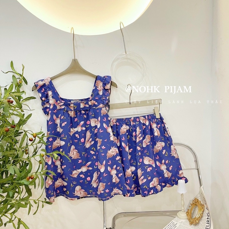 [Nhập RS0822 giảm 30k cho đơn 99k]NOHK _ Bộ mặc nhà lanh lụa nữ siêu mát. Size S M L