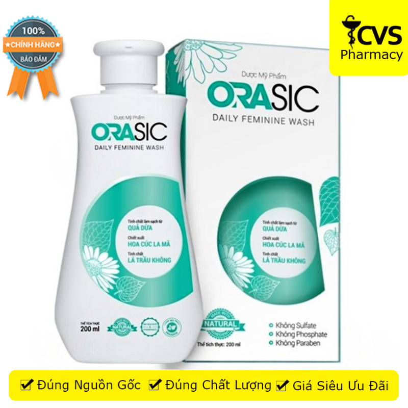 Dung Dịch Vệ Sinh Hằng Ngày ORASIC (Chai 200 ml) giúp dưỡng ẩm, ngăn ngừa khô, rát, làm sạch dịu nhẹ - cvspharmacy
