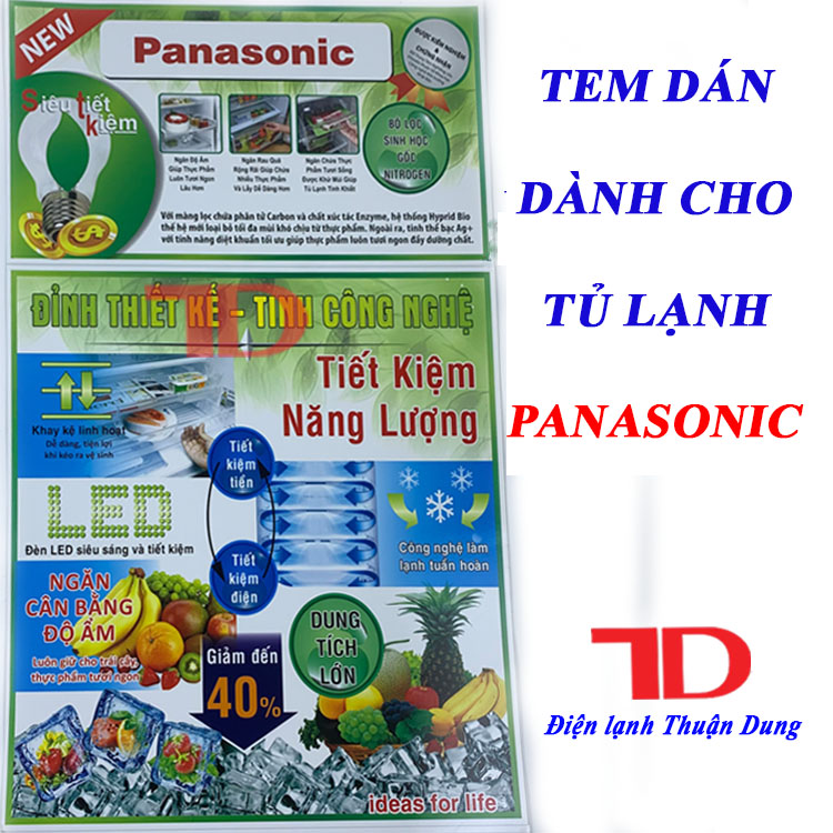 TEM DÁN TỦ LẠNH PANASONIC, TEM DÁN TỦ LẠNH, TEM TỦ LẠNH, TEM PANASONIC