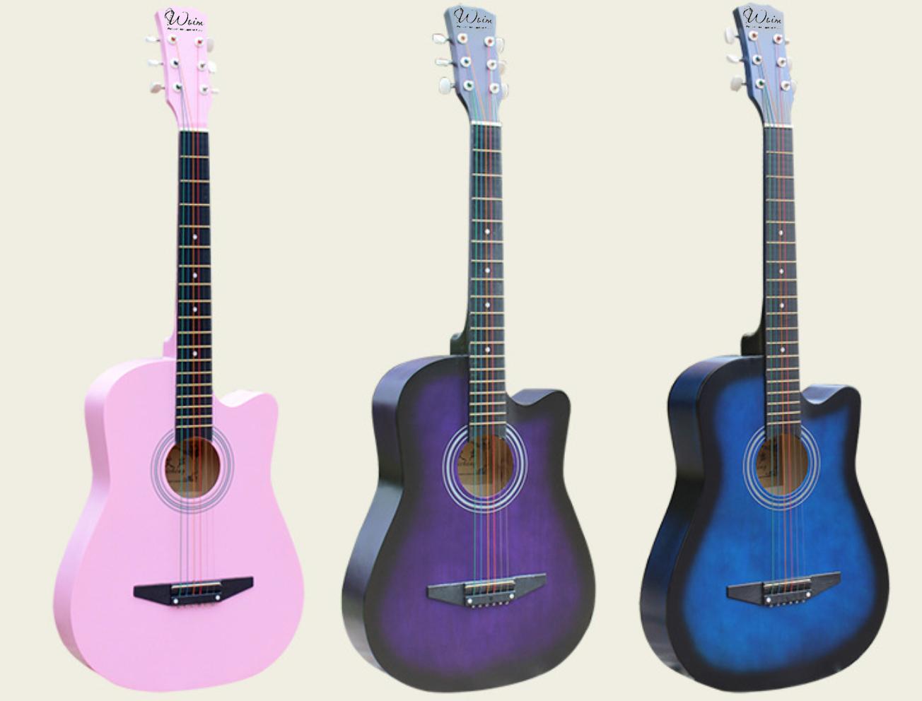 Đàn Guitar Acoustic Gỗ Dáng Khuyết Full Màu