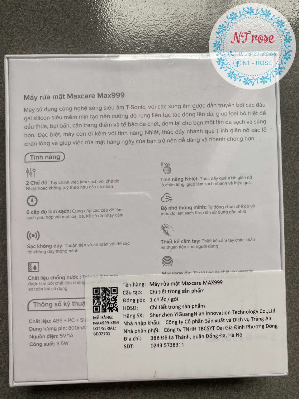 MÁY RỬA MẶT MAXCARE - MAX999