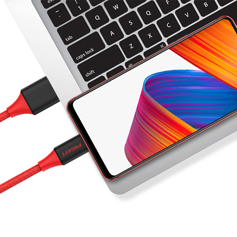 Cáp Pisen USB Type-C 3-5A 1-1,5m bọc vải dù