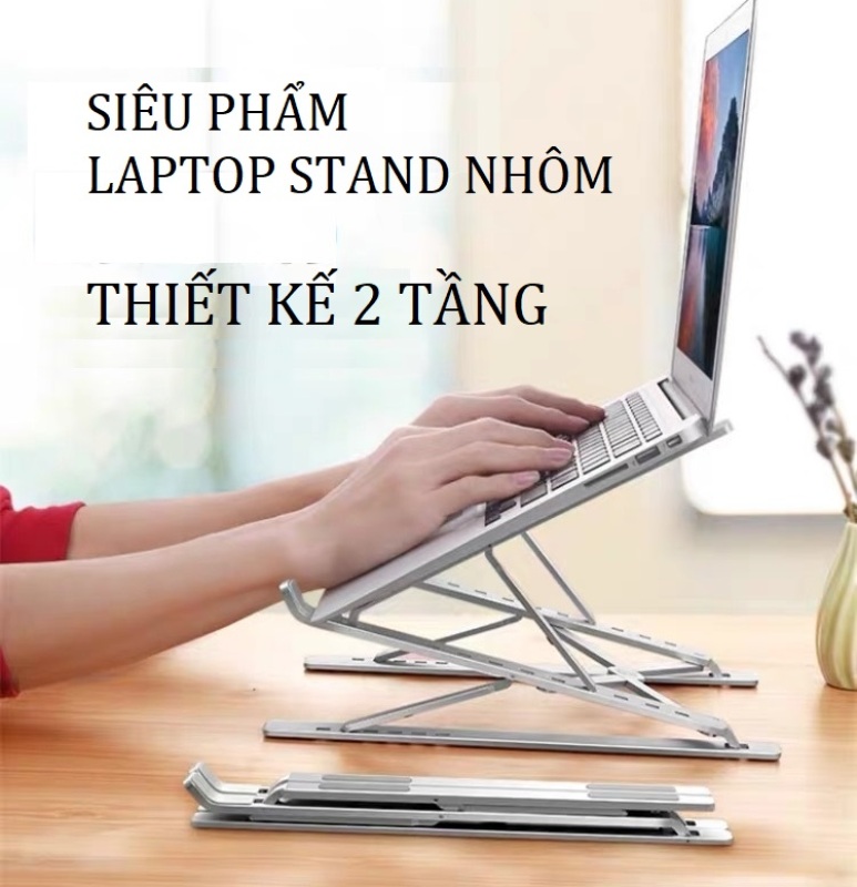 Bảng giá Giá đỡ laptop nhôm thiết kế thông minh 2 tầng điều chỉnh độ cao, nâng tản nhiệt laptop Phong Vũ