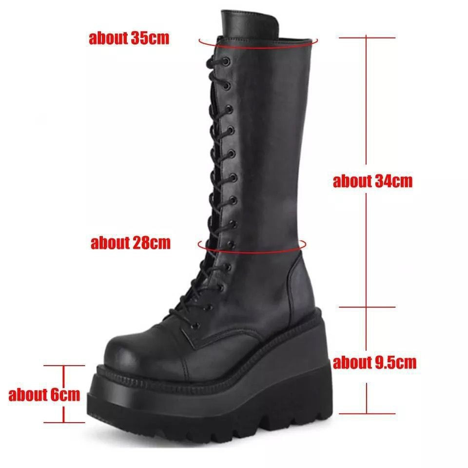 (FREESHIP - SẴN ) HIGH BOOT - GIÀY BỐT ĐEN ĐẾ CAO BUỘC DÂY THỜI TRANG