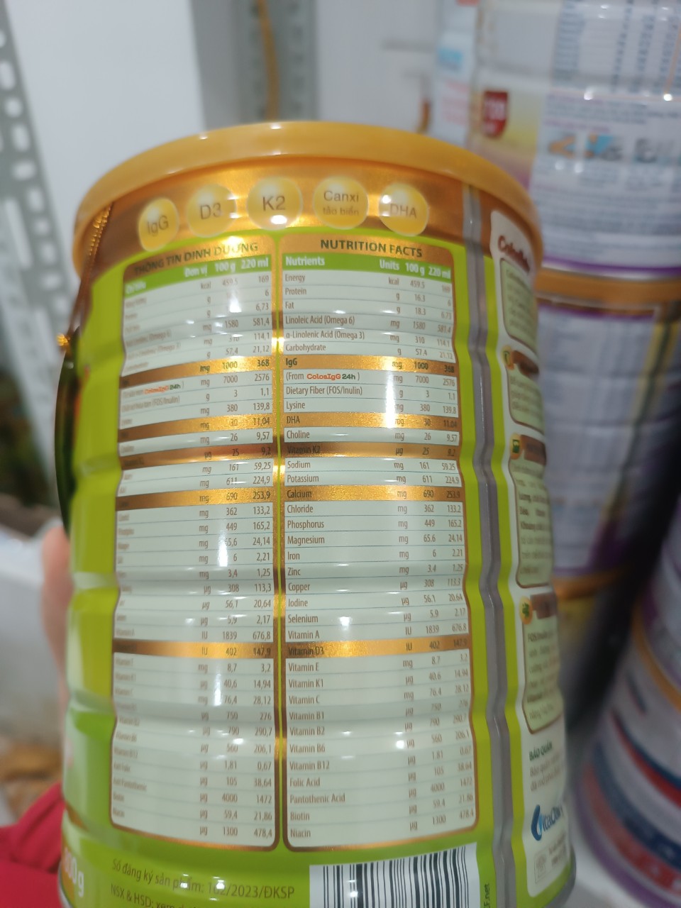 Sữa ColosBaby Gold D3K2 2+ 800G (trẻ trên 2 tuổi)