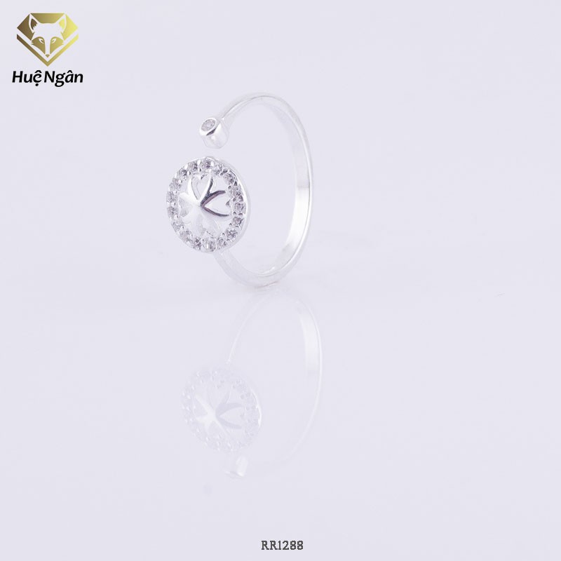Nhẫn bạc ý 925 huệ ngân - cỏ bốn lá may mắn free size rr1288