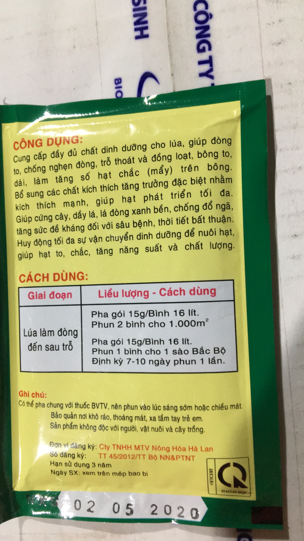 Phân bón siêu Kali 7-5-44 te 02 gói