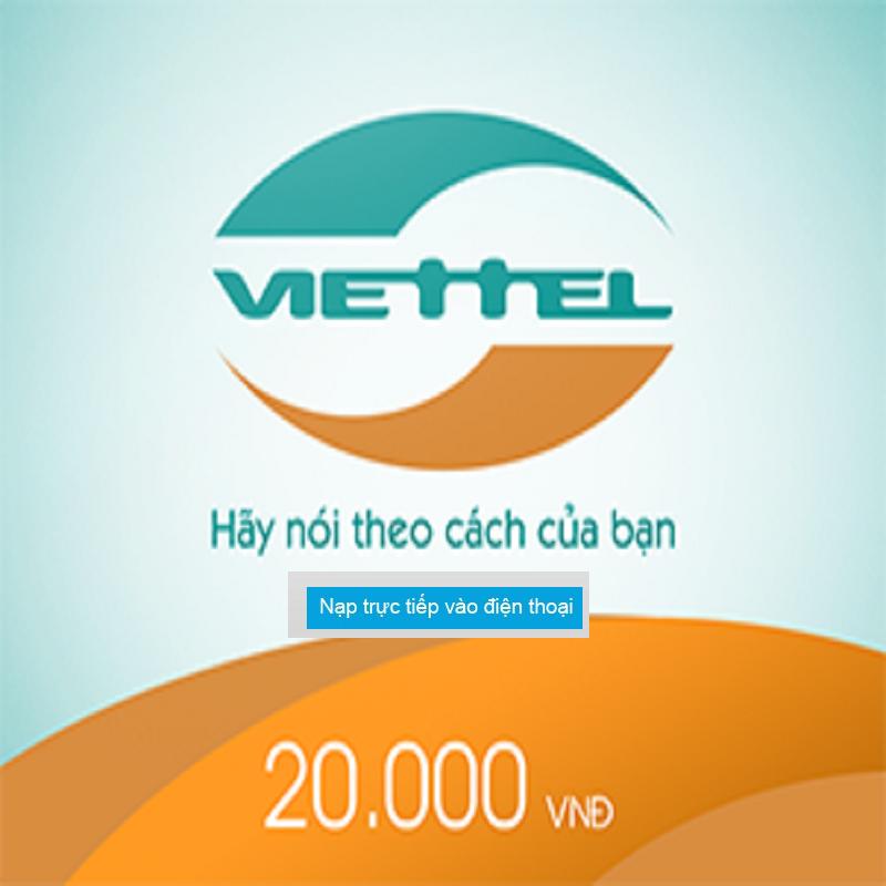 [HCM] THẺ  Viettel 20.000 VNĐ  & PHÍ CHUYỂN