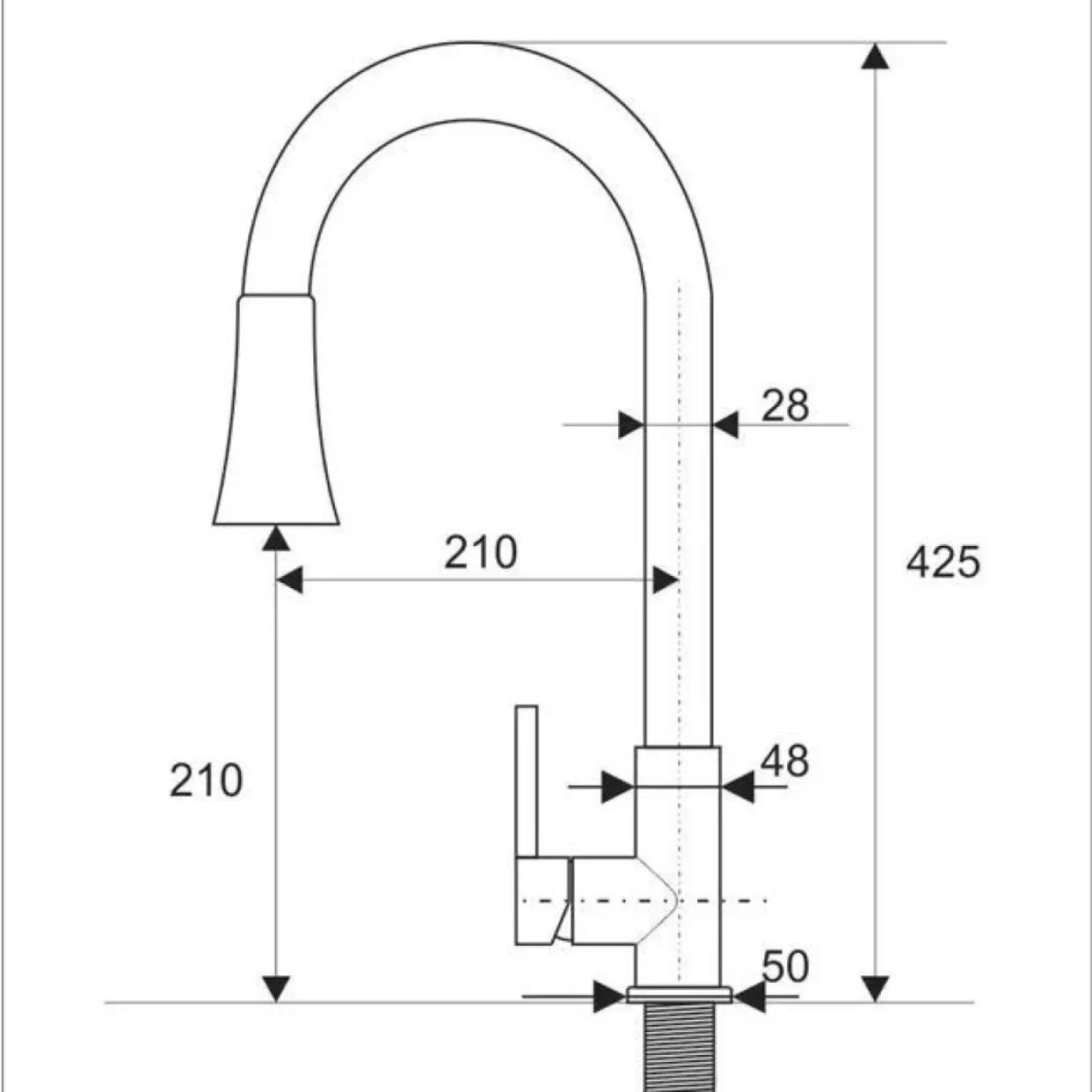 Vòi rửa chén dây rút -  vòi rửa bát dây rút